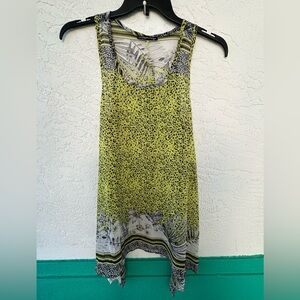 Madison Paige Swim Cover Up Hummingbird Floral Sleeveless Green Black Medium NWT